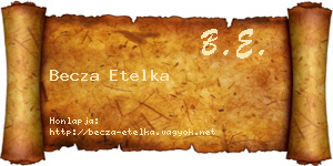 Becza Etelka névjegykártya